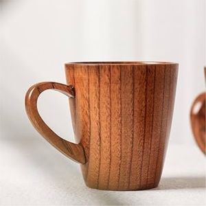 แก้วกาแฟไม้เนื้อแข็งทำมือ แก้วน้ำชาไม้ธรรมชาติรักษ์โลก แก้วเบียร์วินเทจ ขายส่ง แก้วน้ำไม้สไตล์เรียบง่าย - Product Image 2