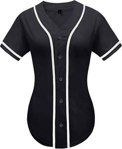 T-shirt de baseball international supérieur pour femmes, à boutons, uni, style hip-hop, pour le softball et les activités sportives - Product Image 1