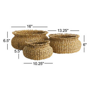 Cesta decorativa de algas marinas rústicas tejidas a mano Organice con estilo con esta cesta de fibra natural - Product Image 3