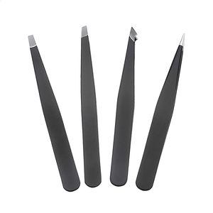 Juego de Pinzas para Cejas Curvas de Acero Inoxidable sin Costuras, Estuche de PU, Puntas Inclinadas, Duraderas, de Precisión, Pinzas Clásicas - Product Image 4