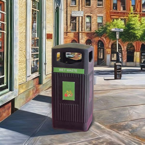 Square Fiberglass Outdoor Garbage Container Waste Disposal <b>Bin</b> with <b>Lid</b> for Street Hotel Garden Park Public Areas - Product Image 1