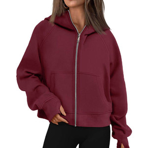 OEM Custom Fashion Women Zip-Up Hoodie Long Sleeve Casual Outwear Heavyweight Cotton Lightweight Streetwear <b>Zipper</b> Hoodies - Product Image 1