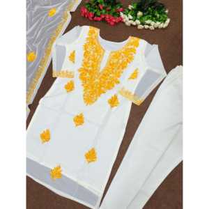 Conjunto de ropa de fiesta elegante para mujer Pent y Dupatta con trabajo de Cachemira para ocasiones especiales - Product Image 3