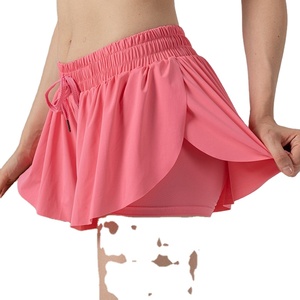 Custom Logo Spring Solid Elastic Waist 2-in-1 Cheerleader Shorts | Women's <b>Butterfly</b> Flowy Tennis Skirts - Product Image 3