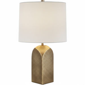 Lámpara de Mesa de Metal Latón Martillado con Diseño Atractivo y Pantalla de Tela Blanca, Acabado Dorado, Iluminación Decorativa para el Hogar, Lámparas en Venta - Product Image 5