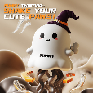 Poupée en peluche fantôme d'Halloween, jouet mignon avec tentacules effrayants, coussin brodé en coton PP, décoration d'Halloween en polyester effrayant - Product Image 3