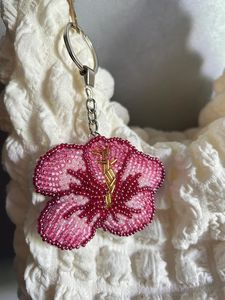 Handmade Embroidery Beaded <b>Keychain</b> with Intricate Floral Design for Keys Handbags Backpacks and Purse Accessories - Product Image 2