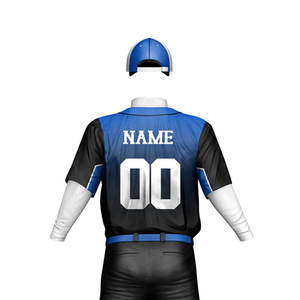 High Quality 100% Polyester Breathable Quick Dry Moisture Wicking Digital Print Anti-Bacterial V-neck <b>Baseball</b> Uniform Front - Product Image 5