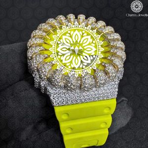 Montre de luxe Charm Jewells en acier inoxydable, boîtier 40 mm, cadran analogique, bracelet en silicone lumineux, mouvement mécanique pour homme, 10 bars - Product Image 5