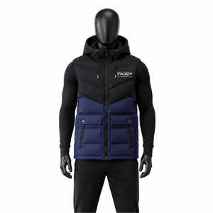 Chaleco Acolchado con Capucha para Hombre, Chaleco de Invierno, Chaqueta sin Mangas, Cálido, Cortavientos, Deportivo, para Exteriores, con Logotipo Personalizado OEM - Product Image 1
