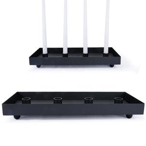 Soporte cuadrado de vela de Navidad de Metal Premium con cuatro cabezas diseño geométrico creativo hecho a mano color personalizado decoración del hogar - Product Image 3