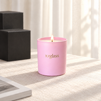 Bocal à bougie en verre rose pulvérisé, 200 ml 300 ml, pot à bougie pour hôtel, bocal à bougie avec logo sérigraphié