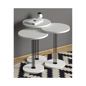 Table d'appoint en marbre avec base géométrique en métal doré, table d'appoint moderne pour canapé, meuble d'appoint pour chambre à coucher, décoration de salon - Product Image 4