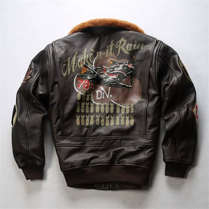 Custom Luxury Embroidered <b>Leather</b> <b>Jacket</b> Genuine <b>Leather</b> Motorcycle Fashion Coat OEM ODM Factory Sample Service - Product Image 6