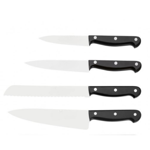 Juego de 8 cuchillos de cocina con mangos negros de triple remache, hojas de acero inoxidable, bloque de almacenamiento de madera y tijeras de cocina - Product Image 5