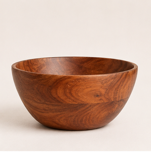 Bol de service en bois d'acacia pour salades et fruits, ustensiles de cuisine en bois massif écologiques pour une cuisine moderne, grand saladier rustique - Product Image 3