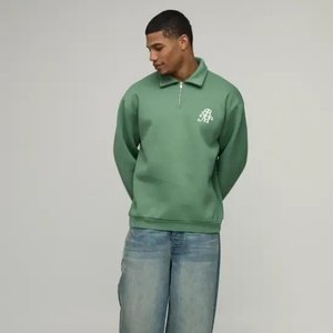 Wholesale High Quality <b>Men</b> Lightweight Polyester Sports Quick Dry Solid Color Plain Long Sleeve Knitted 1/4 Quarter Zip <b>Pullover</b> - Product Image 3