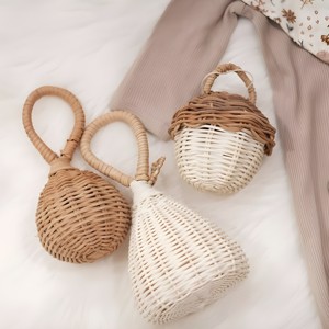Hochets en forme de poire, hochet en rotin, hochet de haute qualité, jouets pour bébés et tout-petits, écologiques - Product Image 4