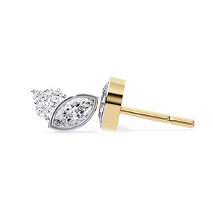 Pendientes de Diamantes Cultivados en Laboratorio con Corte Mixto de Diseño Único, Oro de 14K, Certificados por IGI, para Regalo, Fiesta y Aniversario - Product Image 3