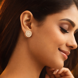 Boucles d'oreilles exclusives à clous en diamant rond de 0,45 CTW, en or 14 carats, avec fermoir à vis |   Diamant naturel véritable, bijoux fins de luxe pour femmes - Product Image 1