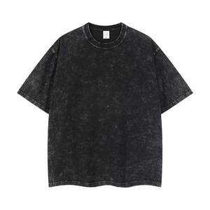 Men's Oversized Casual Short Sleeve O-Neck T-Shirt 100% Cotton Anti-Wrinkle Silk Screen Printed Solid Color Knitted Fabric - Product Image 6