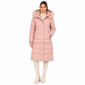 Manteau long matelassé à capuche pour femme, veste d'hiver, fabricant OEM, fournisseur, vente en gros, usine, conception personnalisée - Product Image 1