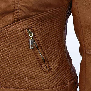 Chaqueta de Motocicleta de Cuero para Mujer, Resistente al Viento, de Alta Calidad, Tejido Personalizable, Logotipo Personalizado, Color Personalizado, Cierre de Cremallera - Product Image 6