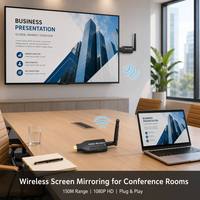Extensor HDMI Inalámbrico PINWEI 1080P Full HD de 150m, Kit de Video TX RX 1TX a 4RX, 2.4G 5GHz para Pantallas de Conferencias y Reuniones