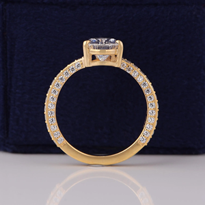 Women's Pear Cut Diamond Engagement Ring white gold Prong Setting Classic Style Pave Band - Product Image 2