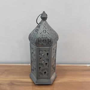 โคมไฟเหล็กโมร็อกโกโบราณทำมือ สำหรับแขวนตกแต่งบ้าน สวน งานแต่งงาน รอมฎอน อีด ของตกแต่งงานฝีมือ - Product Image 5