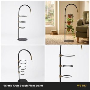 Arco de Hierro Grande Hecho a Mano de 40 cm, Arco Escultural de Latón Negro, Soporte para Plantas Sarang Bough, para Decoración del Hogar, Hoteles y Bodas - Product Image 6
