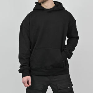 Men Box Fit <b>Hoodie</b> Premium Heavy Cotton Blend Hooded Sweatshirt Loose Street Fashion Daily Casual Comfort Wear - Product Image 2