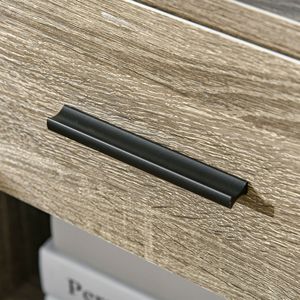 "Modern Grey Wood <b>Side</b> <b>Table</b> with <b>Drawer</b> & Bottom Shelf for Living Room or Bedroom" - Product Image 6