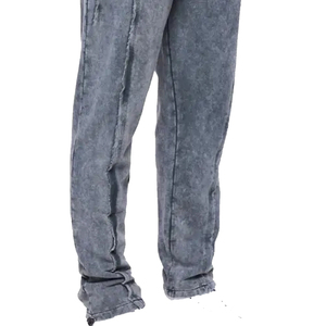 Ensemble de survêtement délavé pour homme, style streetwear, tenue de sport décontractée pour la gym et le jogging, avec logo personnalisé - Product Image 5
