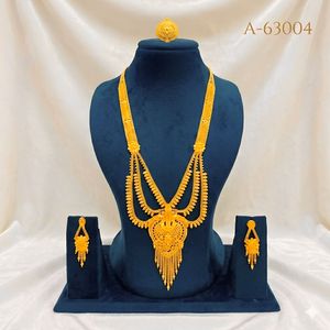 Designer Gold Silver <b>Necklace</b> <b>Set</b> for Women – Heavy Pendant <b>Bridal</b> Jewelry <b>Set</b> A-63003 - Product Image 2
