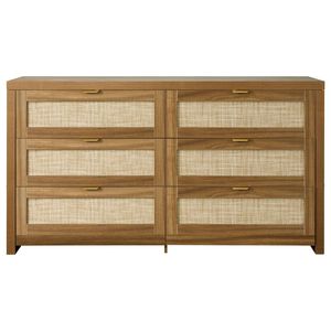 Comò Moderno in Legno di Quercia con 6 Cassetti e Maniglie in Metallo per Camera da Letto - Product Image 1