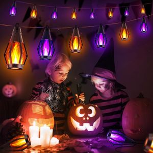 Luci Solari a Fiamma Impermeabili da Esterno 27Ft con 10 Lampadine LED per Halloween, Luci a Fiamma Tremolante per Giardino, Cortile, Patio - Product Image 3