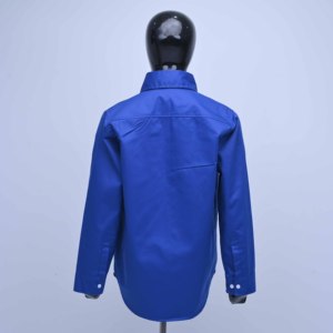 Camiseta azul a cuadros con apliques, camiseta personalizada de estilo urbano, camisa bordada, camisa con botones, camisa de manga larga, camiseta cómoda - Product Image 3