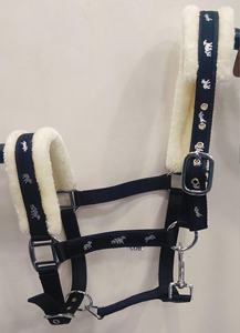 Cabestro de equitación estable, cabestro de equitación con cuerda de plomo acolchado de nobuk, cuello de cabeza de caballo ajustable a precios al por mayor - Product Image 4