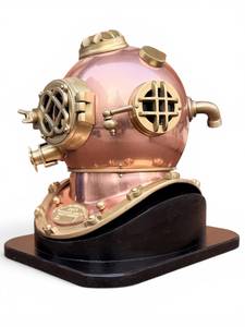 Réplica de Casco de Buceo de Cobre Vintage con Detalles en Latón, Decoración Náutica Antigua, Artículo Coleccionable - Product Image 4