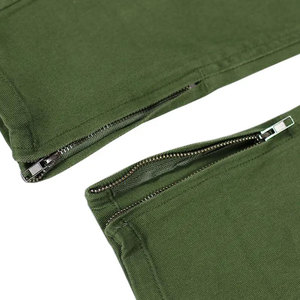 Pantalon Homme Grande Taille Tendance Effet Vieilli 100% Coton Tissu Enduit Coupe Droite Slim Taille Mi-Haute Logo Personnalisé - Product Image 4