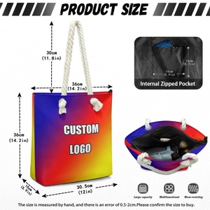 Bolsa de Compras con Estampado Personalizado, Diseño Polinesio con Antorchas y Jengibre, Bolso de Mano para Mujer, Bolsa de Playa Clásica y Resistente para Chicas - Product Image 5
