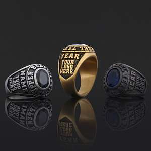 แหวนสั่งทำ BOJ รุ่น 001 สลักชื่อและโลโก้ตามต้องการ แหวนเงินแท้ 925 ชุบทอง ดีไซน์ทำมือ ราคาพิเศษ - Product Image 1