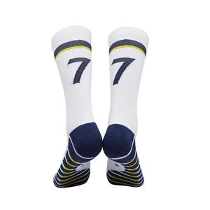 White Basketball <b>Socks</b> Red Navy Blue Accents Number 30 Jacquard Knitted Athletic No Show for Adults Summer Wear Yoga Volleyball - Product Image 4