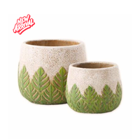 HG 13-8583/2 Pot Keramik Persegi Panjang 5L Ramah Lingkungan untuk Luar Ruangan dengan Tepi Berlapis, Pot Dekoratif untuk Rumah & Taman