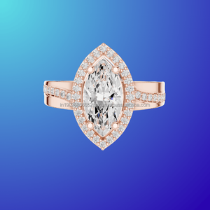 Anillo de compromiso de banda trenzada de oro sólido de 10 quilates ZAYA para ella con diamante de laboratorio - Product Image 1