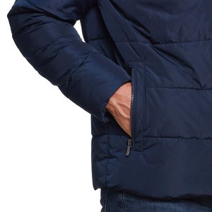 Men Navy Blue Stand Collar Puffer Jacket Classic Quilted <b>Bubble</b> <b>Coat</b> Winter Outerwear Versatile Padded - Product Image 6