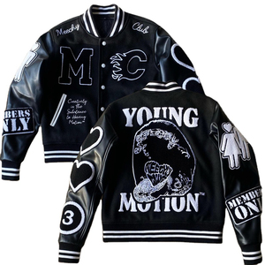 ผู้ผลิตเสื้อแจ็คเก็ต Letterman แบบกำหนดเองสำหรับผู้ชาย พร้อมขอบแขนเสื้อแบบริบ เสื้อแจ็คเก็ต Letterman ผ้าผสมขนสัตว์ ผู้จำหน่ายเสื้อแจ็คเก็ตแบบขายส่ง - Product Image 1
