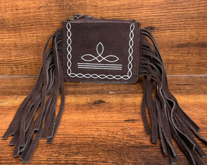 Haute qualité Vintage Style personnalisé botte point daim cuir frange fermeture éclair porte-monnaie pour les femmes en cuir véritable pochette d'argent - Product Image 4