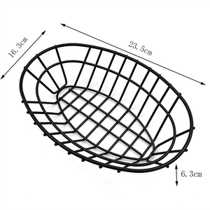 Cestas de metal ovaladas para pan, panecillos, frutas, almacenamiento en cocina, mesa, comida rápida y hamburguesas - Product Image 4